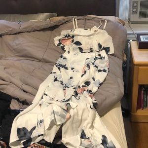 Two piece cropped top and pants set